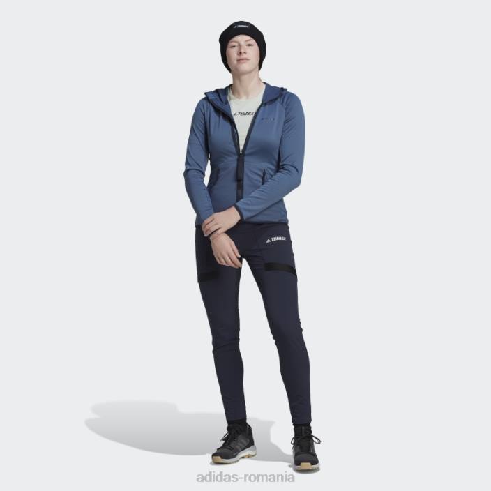 Adidas jachetă de drumeție cu glugă ușoară din oțel terrex tech flooce femei oţel 2JBN17033