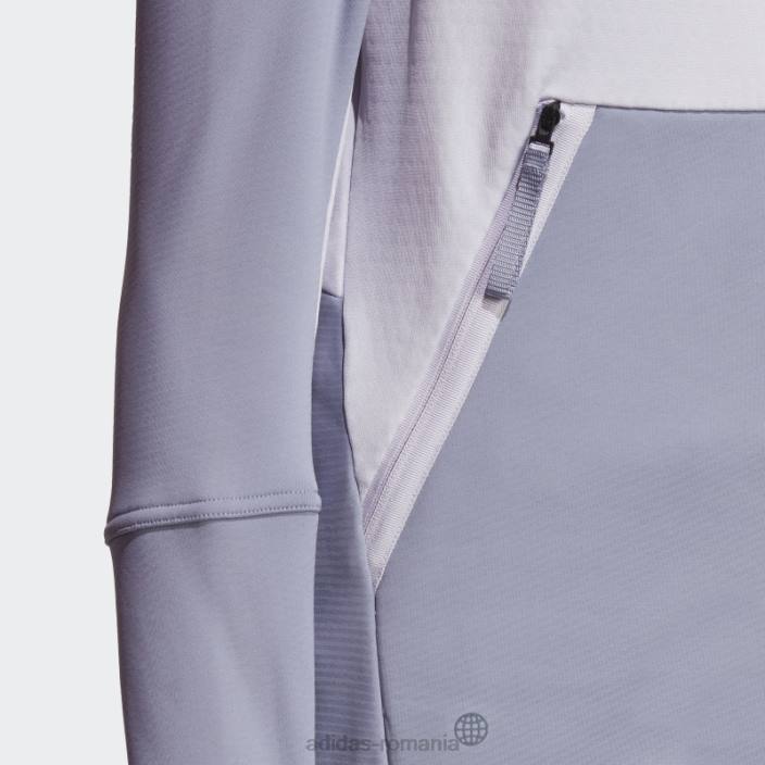 Adidas jachetă fleece de drumeție cu glugă, argint, terrex tech flooce femei zori argintii/violet argintiu 2JBN10000