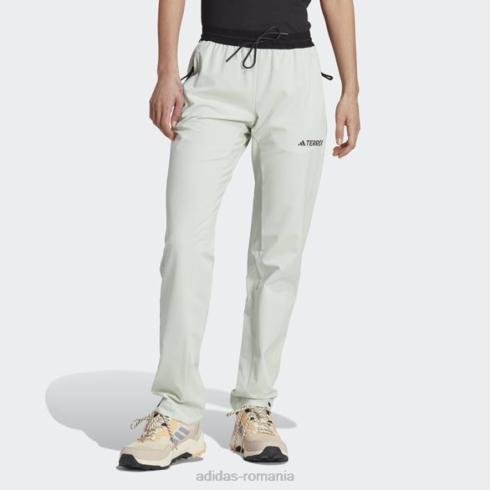 Adidas pantaloni de drumeție terrex liteflex verzi femei verde 2JBN10154