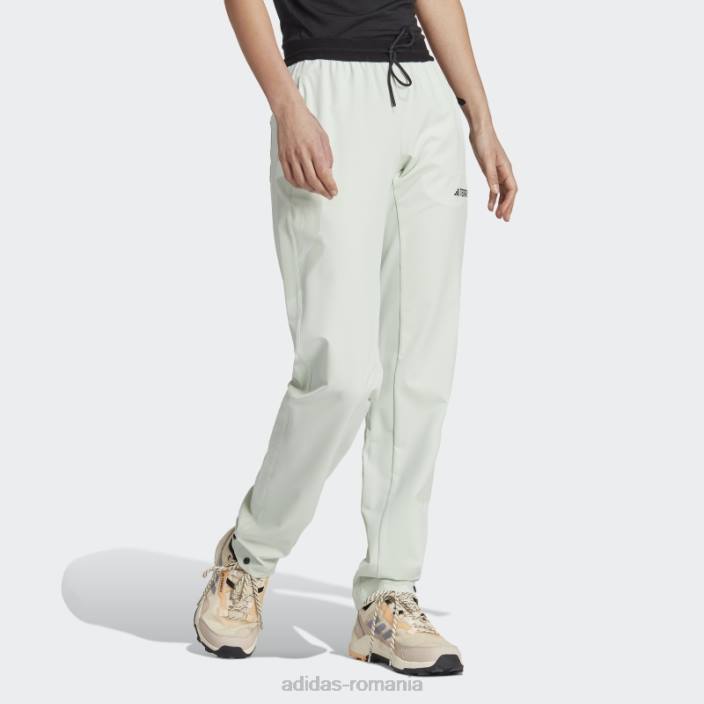 Adidas pantaloni de drumeție terrex liteflex verzi femei verde 2JBN10154