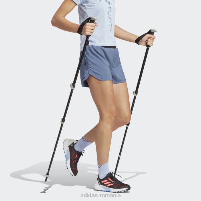 Adidas pantaloni scurți de alergare pe trail steel terrex agravic femei oţel 2JBN10085