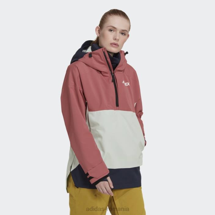 Adidas red terrex 2 layer rain.rdy anorac de zăpadă femei roșu/cerneală/verde 2JBN17153