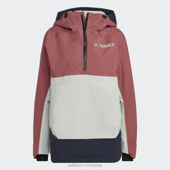 Adidas red terrex 2 layer rain.rdy anorac de zăpadă femei roșu/cerneală/verde 2JBN17153