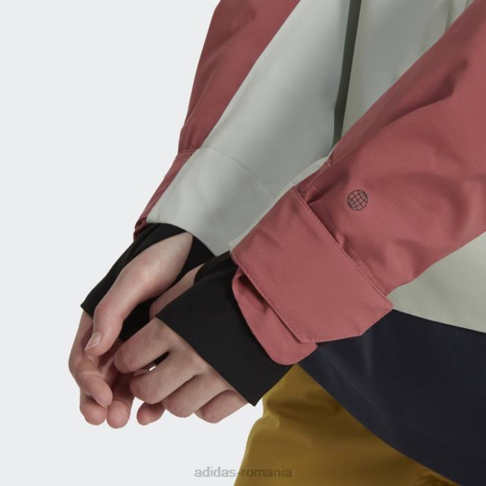 Adidas red terrex 2 layer rain.rdy anorac de zăpadă femei roșu/cerneală/verde 2JBN17153