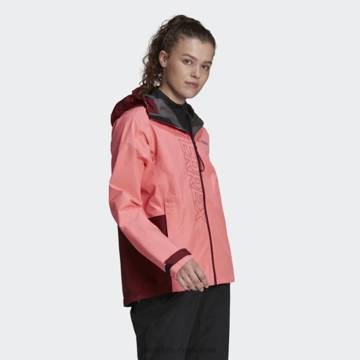Adidas roșu acid terrex gore-tex paclite jachetă de ploaie femei rosu acid/rosu 2JBN10546