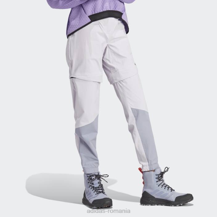 Adidas silver dawn terrex utilitas drumeții pantaloni de trening cu fermoar femei zori argintii 2JBN16756
