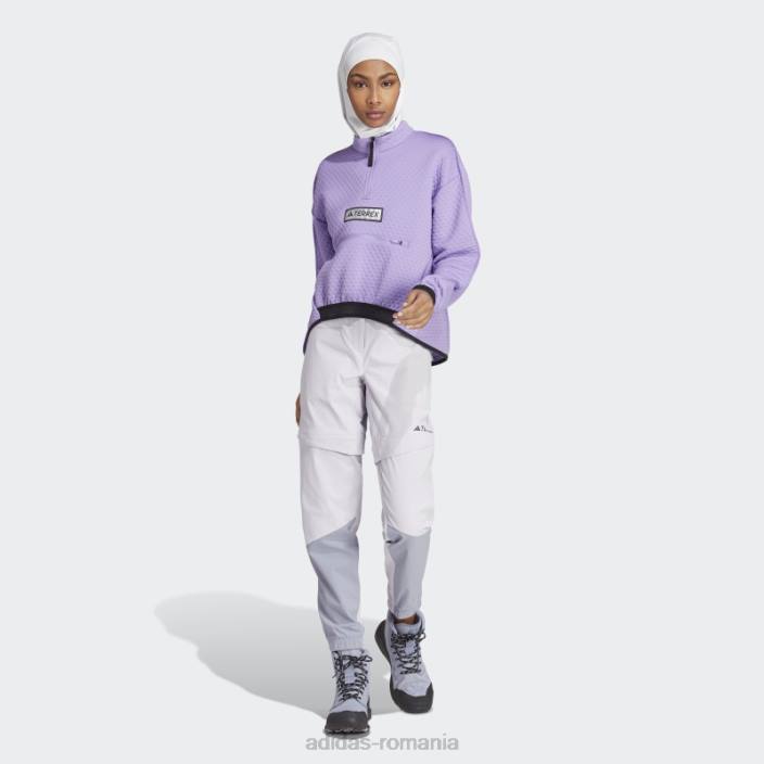 Adidas silver dawn terrex utilitas drumeții pantaloni de trening cu fermoar femei zori argintii 2JBN16756