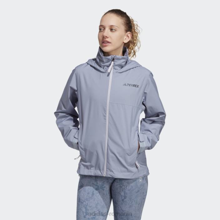 Adidas silver violet terrex multi rain.rdy jacheta de ploaie 2 straturi femei violet argintiu 2JBN17117