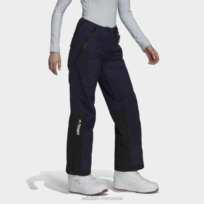 Adidas stațiune două straturi izolate stretch pantaloni de trening cerneală femei cerneală/negru 2JBN17330