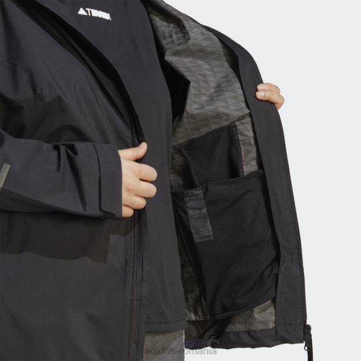 Adidas terrex multi rain.rdy jacheta de ploaie 2.5 straturi (plus size) neagra adidas femei negru 2JBN16728