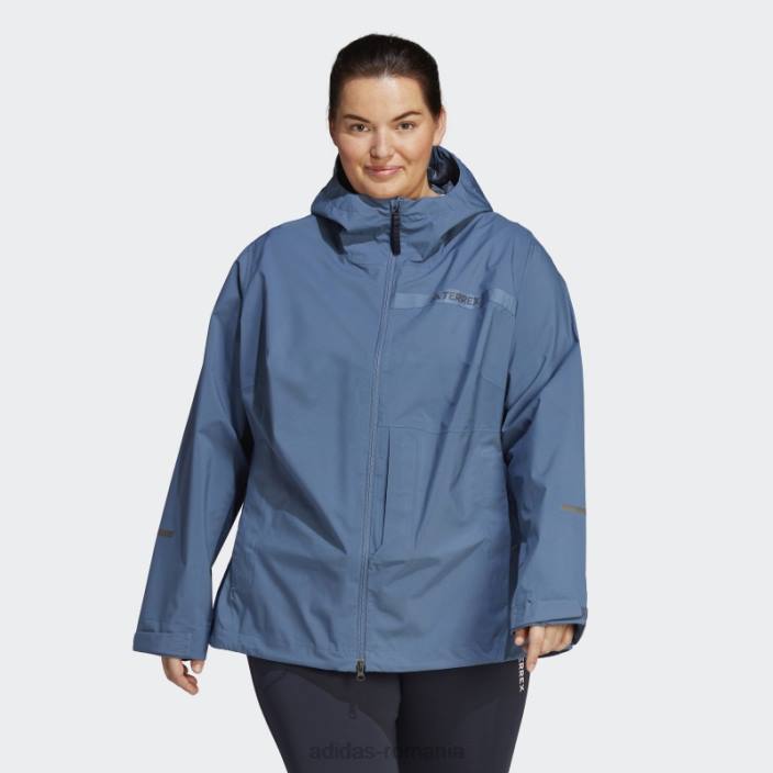 Adidas terrex multi rain.rdy jacheta de ploaie 2,5 straturi (plus size) otel femei oţel 2JBN17126