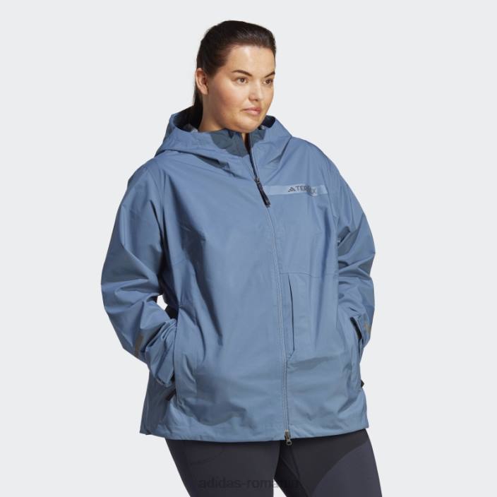 Adidas terrex multi rain.rdy jacheta de ploaie 2,5 straturi (plus size) otel femei oţel 2JBN17126