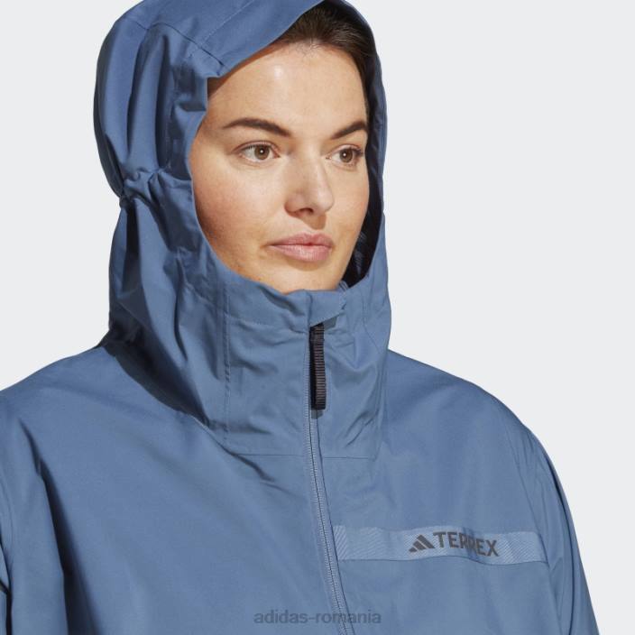 Adidas terrex multi rain.rdy jacheta de ploaie 2,5 straturi (plus size) otel femei oţel 2JBN17126