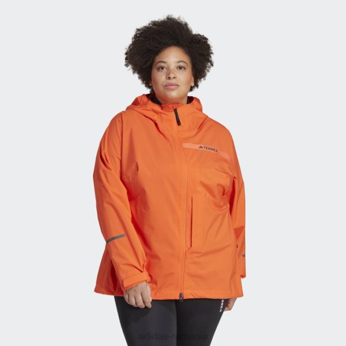 Adidas terrex multi rain.rdy jacheta de ploaie 2.5 straturi (plus size) portocaliu adidas femei portocale 2JBN16914