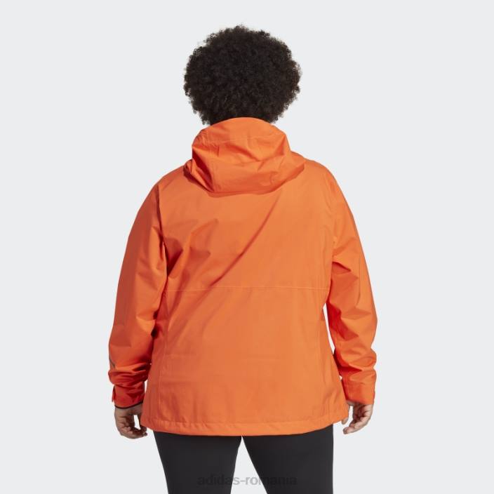Adidas terrex multi rain.rdy jacheta de ploaie 2.5 straturi (plus size) portocaliu adidas femei portocale 2JBN16914