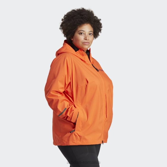 Adidas terrex multi rain.rdy jacheta de ploaie 2.5 straturi (plus size) portocaliu adidas femei portocale 2JBN16914
