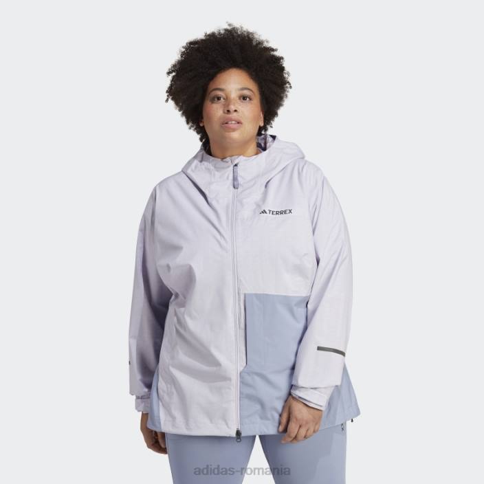 Adidas terrex multi rain.rdy jacheta de ploaie 2.5 straturi (plus size) silver dawn adidas femei zori argintii 2JBN16992