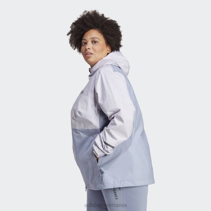 Adidas terrex multi rain.rdy jacheta de ploaie 2.5 straturi (plus size) silver dawn adidas femei zori argintii 2JBN16992
