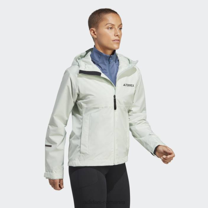 Adidas terrex multi rain.rdy jacheta de ploaie 2 straturi 2 verde femei verde 2JBN17288