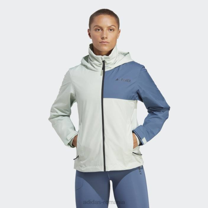 Adidas terrex multi rain.rdy jacheta de ploaie 2 straturi verde femei verde 2JBN17335