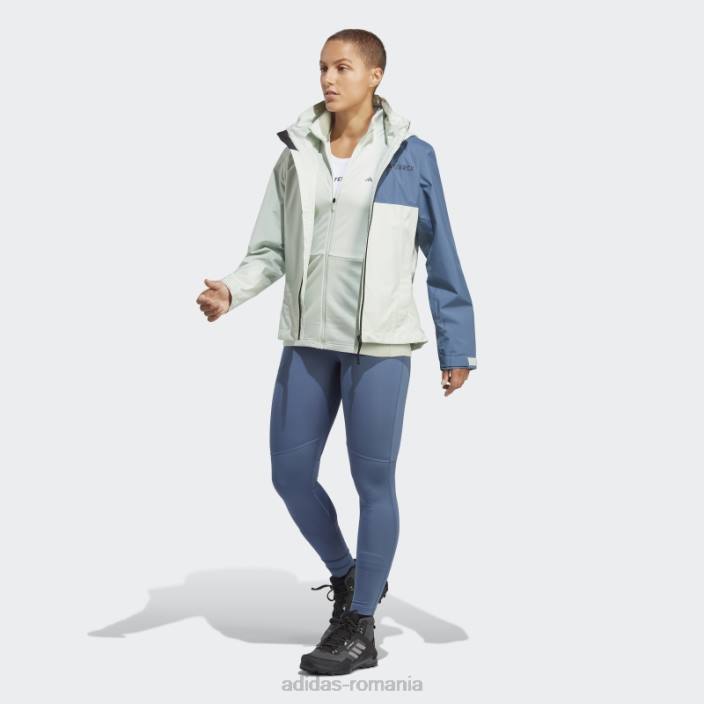 Adidas terrex multi rain.rdy jacheta de ploaie 2 straturi verde femei verde 2JBN17335