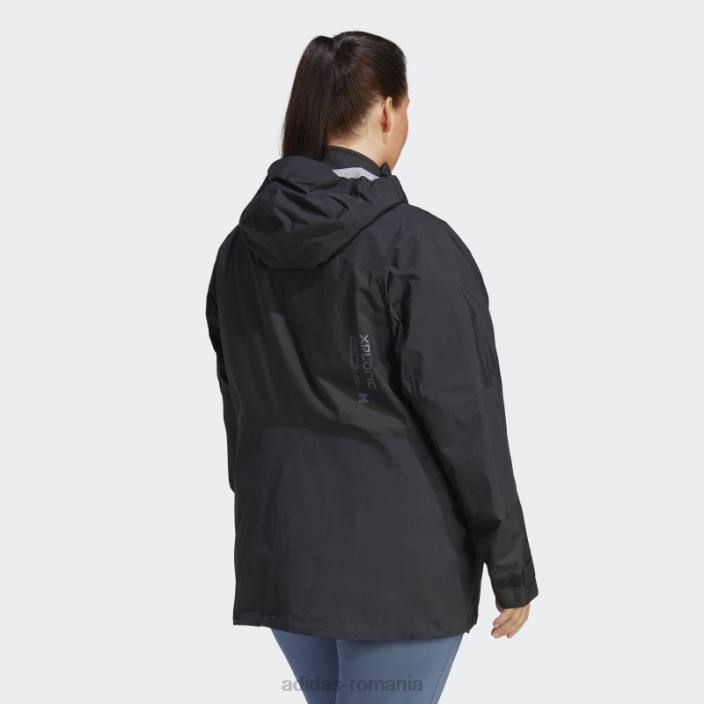 Adidas terrex xploric rain.rdy geaca de drumetie (plus size) neagra femei negru 2JBN17132