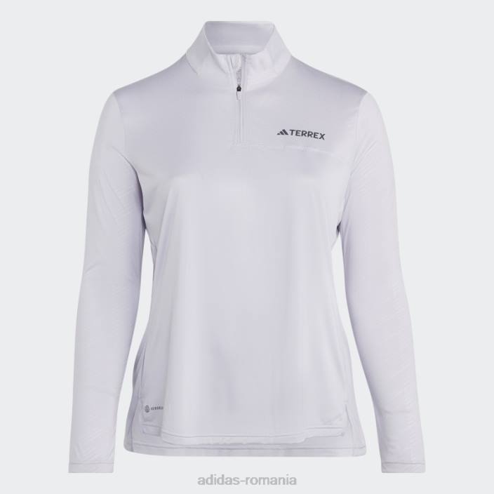 Adidas top cu mânecă lungă cu jumătate de fermoar terrex (plus mărime) argintiu adidas femei zori argintii 2JBN17178
