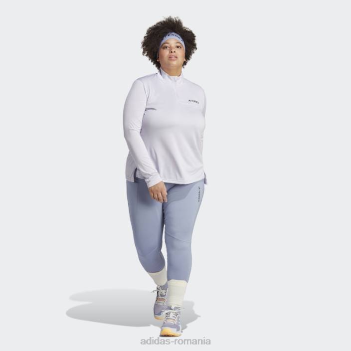 Adidas top cu mânecă lungă cu jumătate de fermoar terrex (plus mărime) argintiu adidas femei zori argintii 2JBN17178