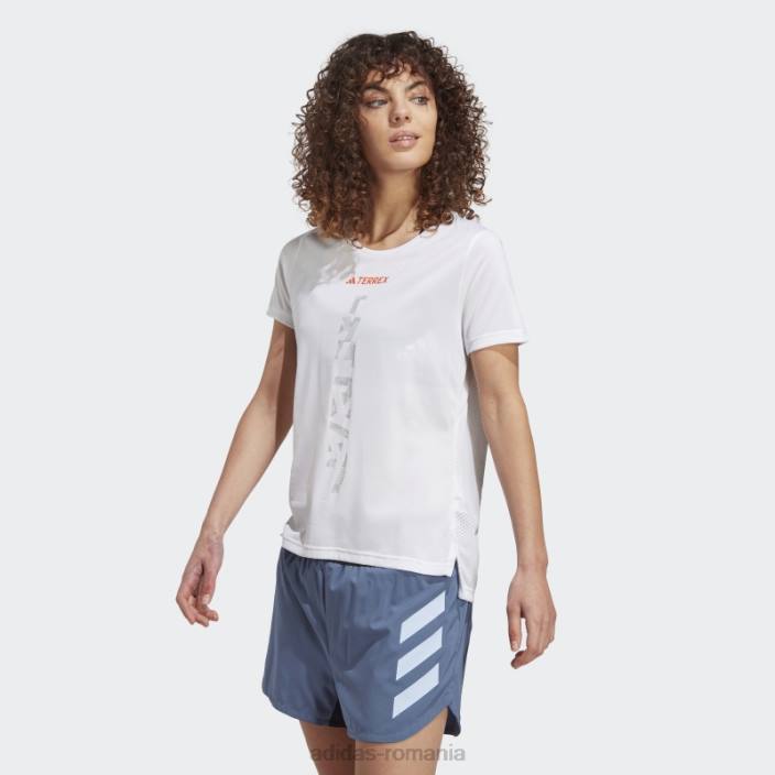 Adidas tricou alb Terrex Agravic trail running adidas femei alb 2JBN17007