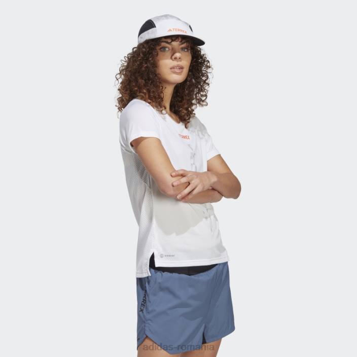 Adidas tricou alb Terrex Agravic trail running adidas femei alb 2JBN17007