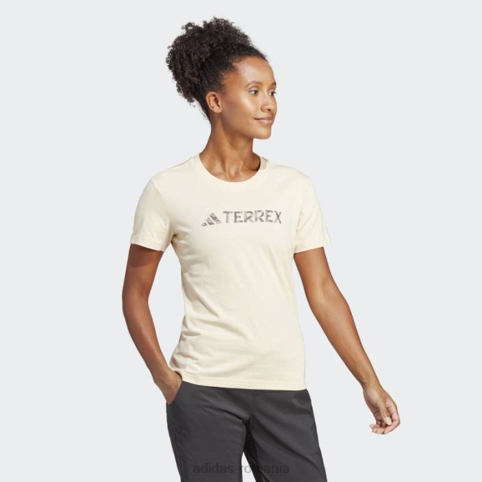 Adidas tricou cu logo clasic Sand Terrex femei nisip 2JBN9983