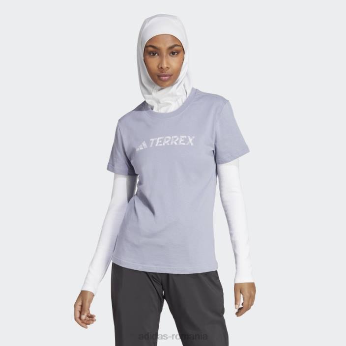 Adidas tricou cu logo terrex clasic violet argintiu femei violet argintiu 2JBN9812