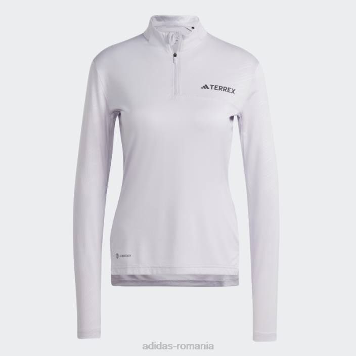 Adidas tricou cu mânecă lungă cu jumătate de fermoar argintiu terrex adidas femei zori argintii 2JBN9891