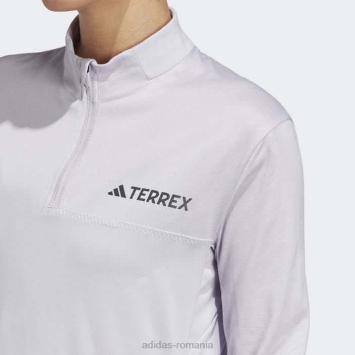 Adidas tricou cu mânecă lungă cu jumătate de fermoar argintiu terrex adidas femei zori argintii 2JBN9891
