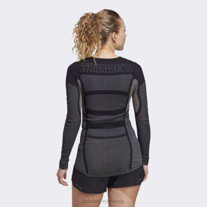 Adidas tricou de bază cu mânecă lungă terrex drynamo negru femei alb negru 2JBN16850