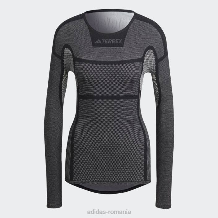 Adidas tricou de bază cu mânecă lungă terrex drynamo negru femei alb negru 2JBN16850