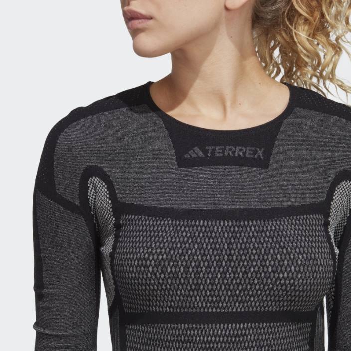 Adidas tricou de bază cu mânecă lungă terrex drynamo negru femei alb negru 2JBN16850