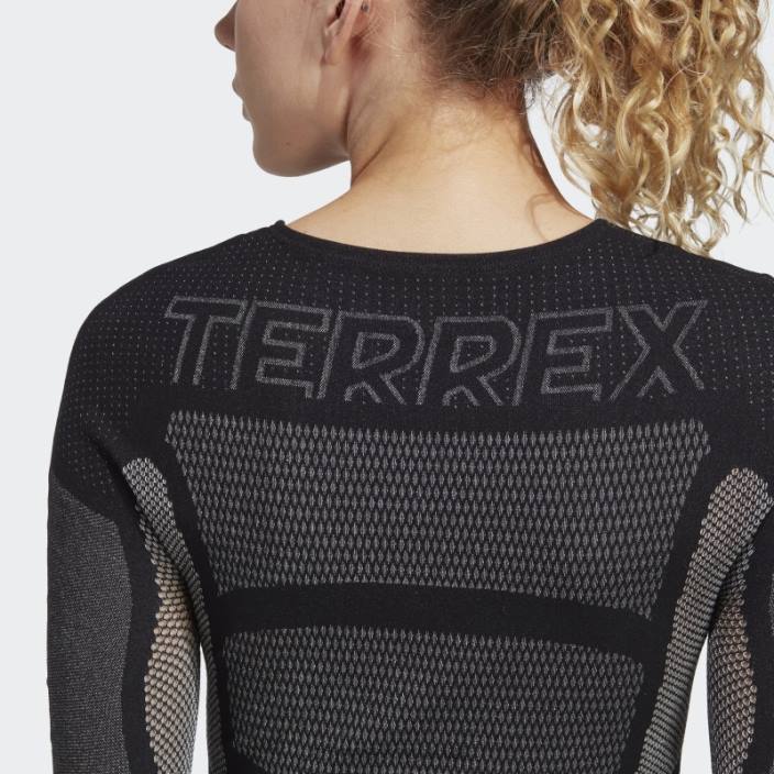 Adidas tricou de bază cu mânecă lungă terrex drynamo negru femei alb negru 2JBN16850