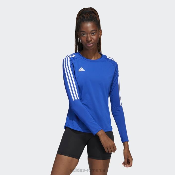 Adidas tricou hilo cu mânecă lungă albastru regal femei albastru regal/alb 2JBN17407