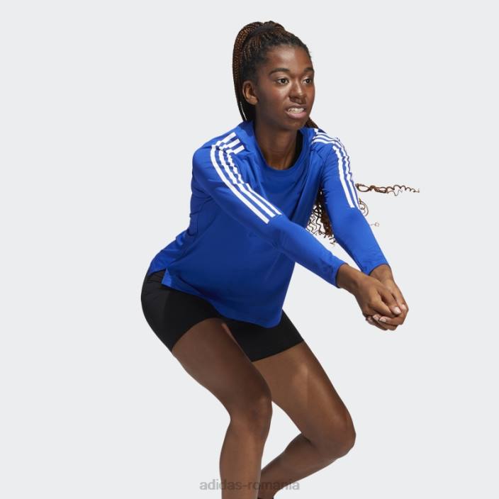 Adidas tricou hilo cu mânecă lungă albastru regal femei albastru regal/alb 2JBN17407