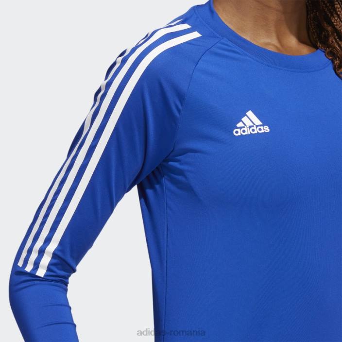 Adidas tricou hilo cu mânecă lungă albastru regal femei albastru regal/alb 2JBN17407
