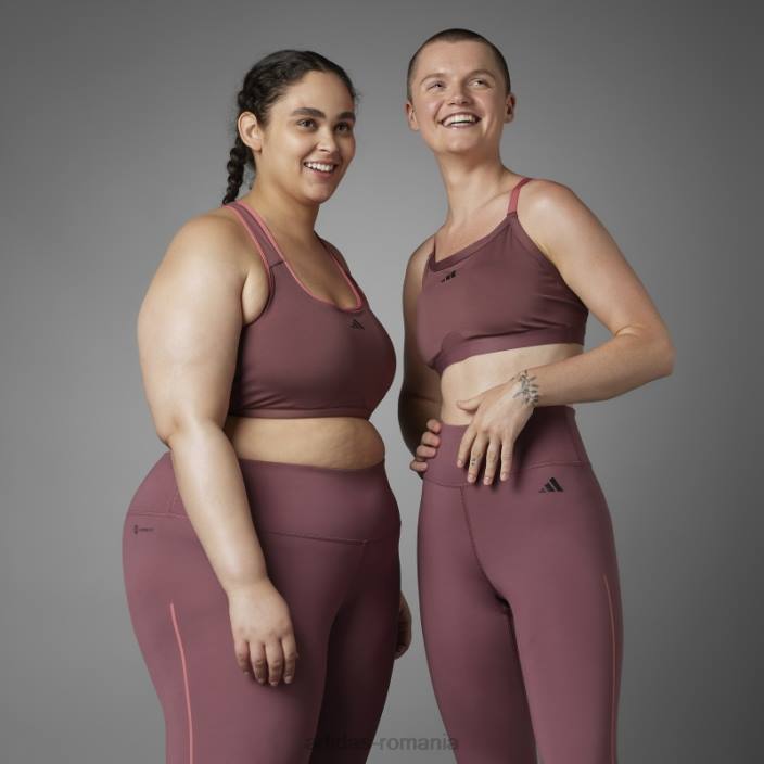 Adidas sutien de susținere ușoară pentru yoga, elegant, visiniu, echilibru autentic femei Burgundia 2JBN2674