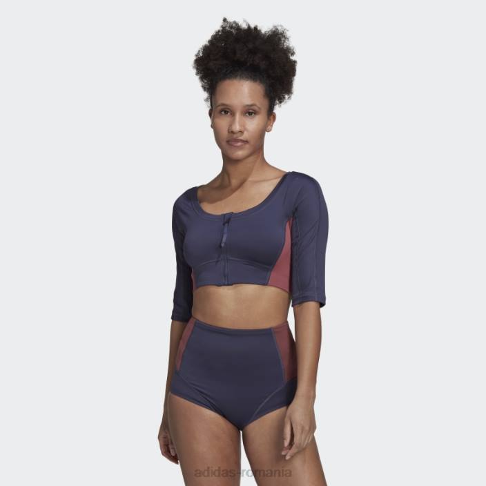 Adidas top de yoga bleumarin femei bleumarin/visiniu 2JBN2860