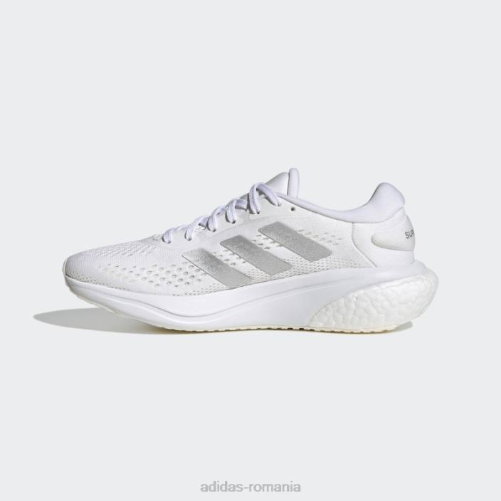 Adidas pantofi de alergare supernova 2 argintii femei alb/argintiu 2JBN8375