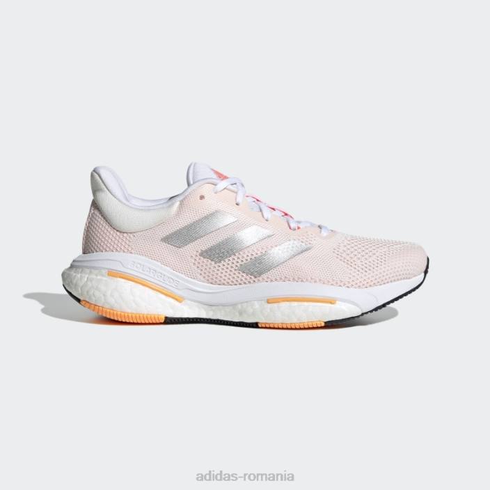Adidas pantofi solarglide 5 alb femei alb/argintiu/portocaliu deschis 2JBN16244