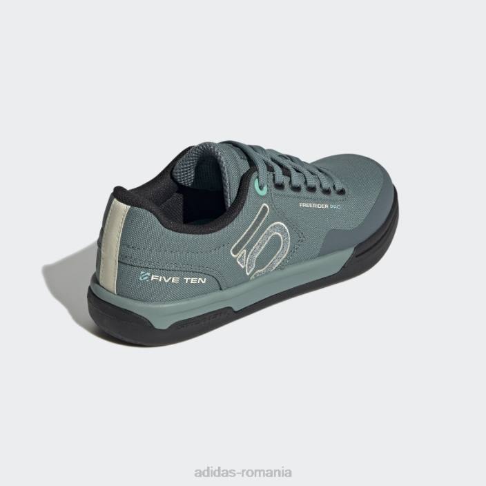 Adidas pantofi pentru bicicletă de munte hazy emerald five ten freerider pro canvas femei smarald neclar/nisip/negru 2JBN8783