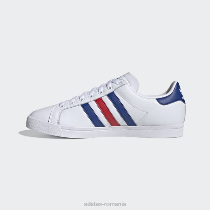 Adidas Coast Star pantofi albi adidas femei alb / regal / stacojiu 2JBN16338