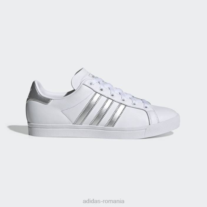 Adidas Coast Star pantofi albi femei alb/argintiu met/negru 2JBN16334