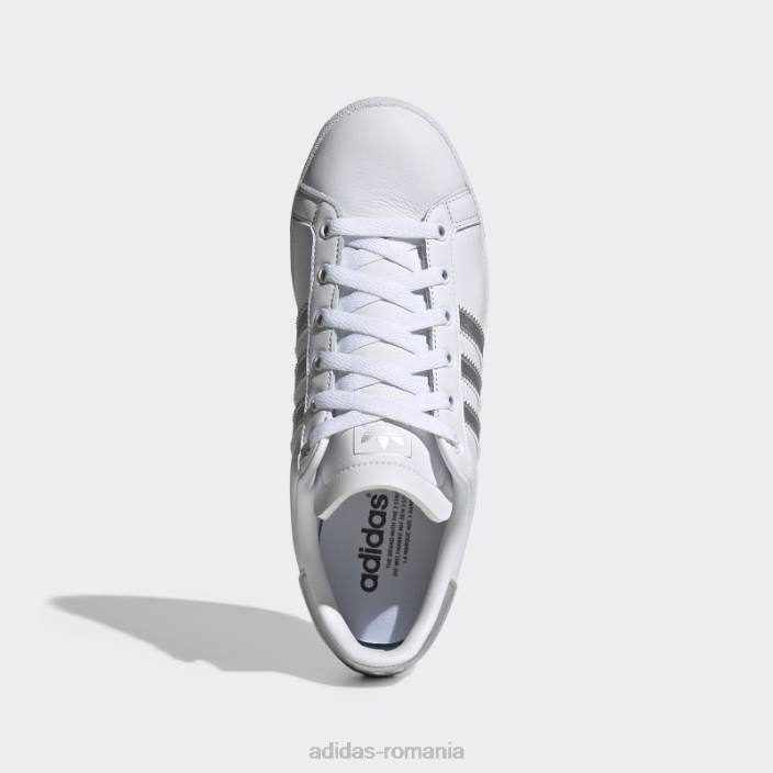 Adidas Coast Star pantofi albi femei alb/argintiu met/negru 2JBN16334