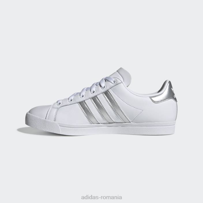 Adidas Coast Star pantofi albi femei alb/argintiu met/negru 2JBN16334